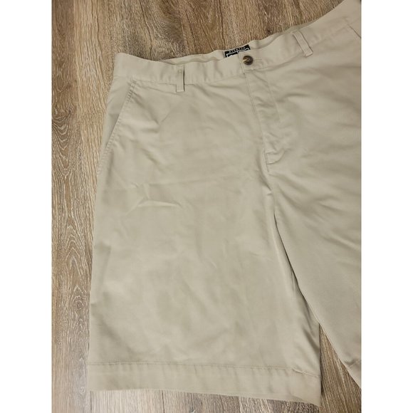Adidas Men's 36 Shorts Khaki Stretch Chino Slit Pockets Golf Performance - Picture 3 of 8